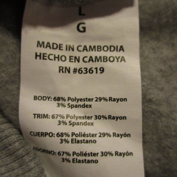 BEBE Sport Woman Large Gray Black Graphic Warm Long Sleeve Pullover Hoodie - Picture 7 of 8